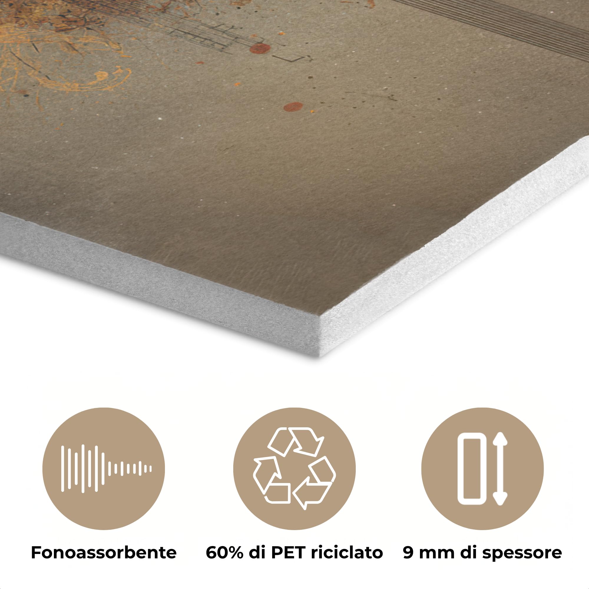 MuchoWow© "MuchoWow© Pannelli Fonoassorbenti Parete Acustici Insonorizzanti | 60x90 cm - Pannello Fonoassorbente Design Isolante Acustico Fonoisolanti Insonorizzazione Stanza Cuffie - Marrone - Vernice