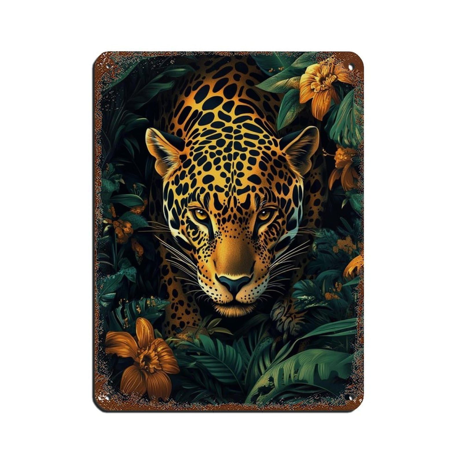 Brasilianische Jaguar Tin Sign Vintage Metal Pub Club Cafe Bar Home Wall Art Decoration Poster Retro 12x16inch(30x40cm)