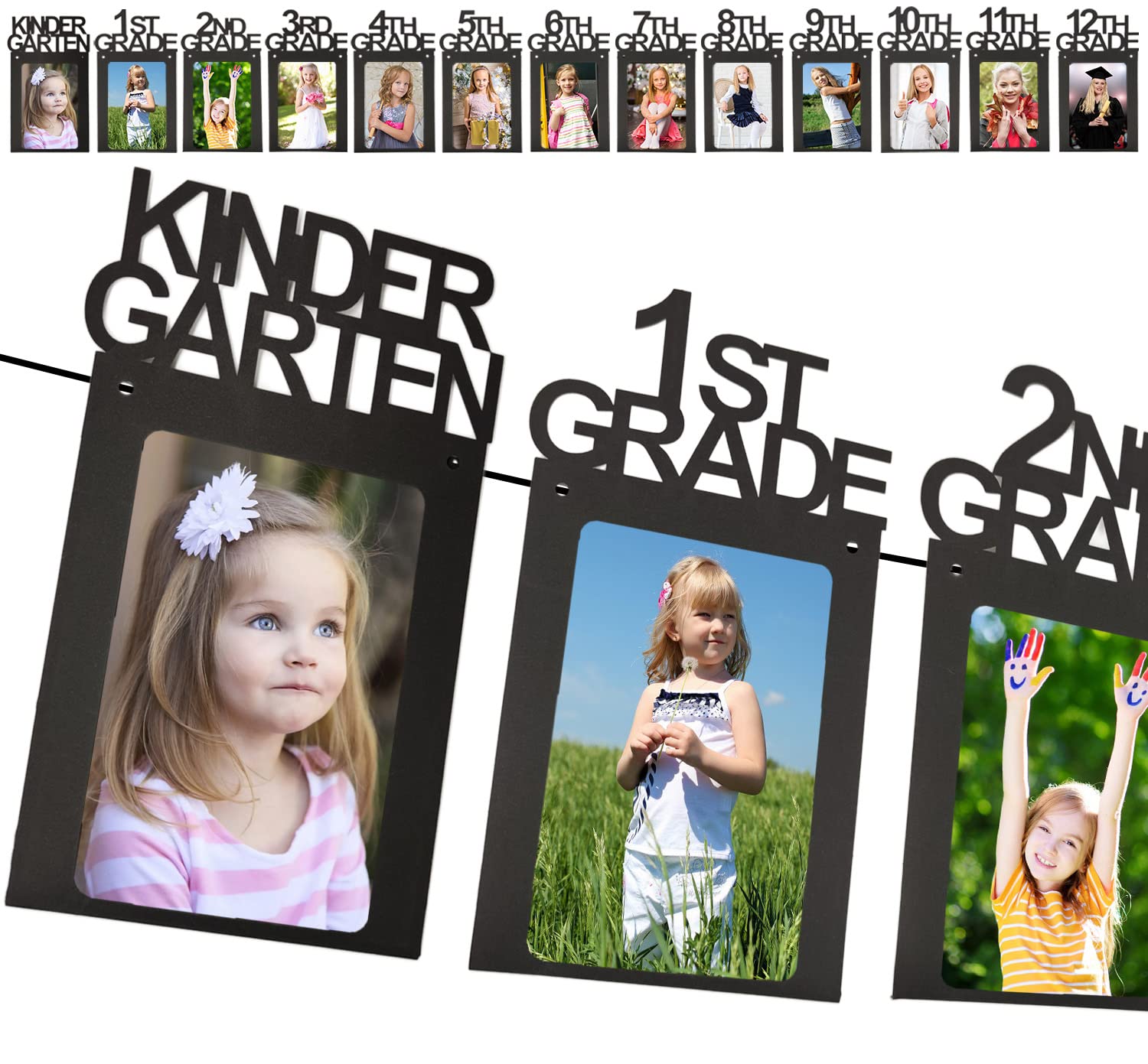 Graduation Party Decorations 2025 Photo Banner for Class of 2025 Decorations 8x10 K-12 Picture Banner Paper Photo Frame for High School Graduation Party Decorations TD129