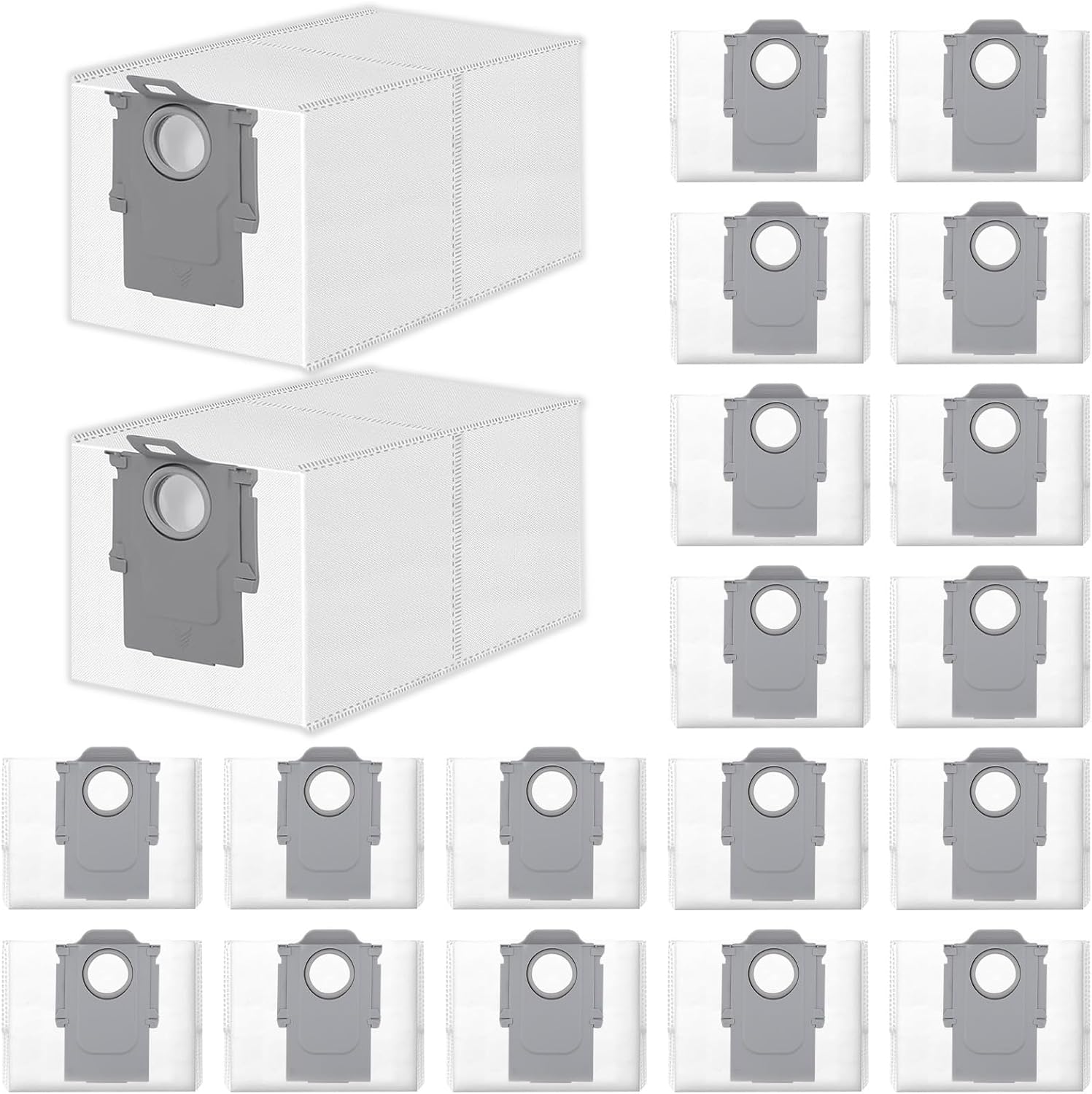20 Pack Dust Bags Replacement for Roborock QV 35A/Qrevo S5V, Saros 10/ 10R, Qrevo Pro/Plus/S8 MaxV/Ultra/Curv/Edge, 3.0L Large Vacuum Bags for Roborock Cleaner,4-Layer Filtration Disposable Dust Bag