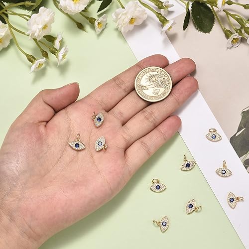 Miniatura 3 de Stiesy Pequeños dijes de circonita cúbica para hacer joyas de bricolaje, Zirconia cúbica Latón, Circonita cúbica