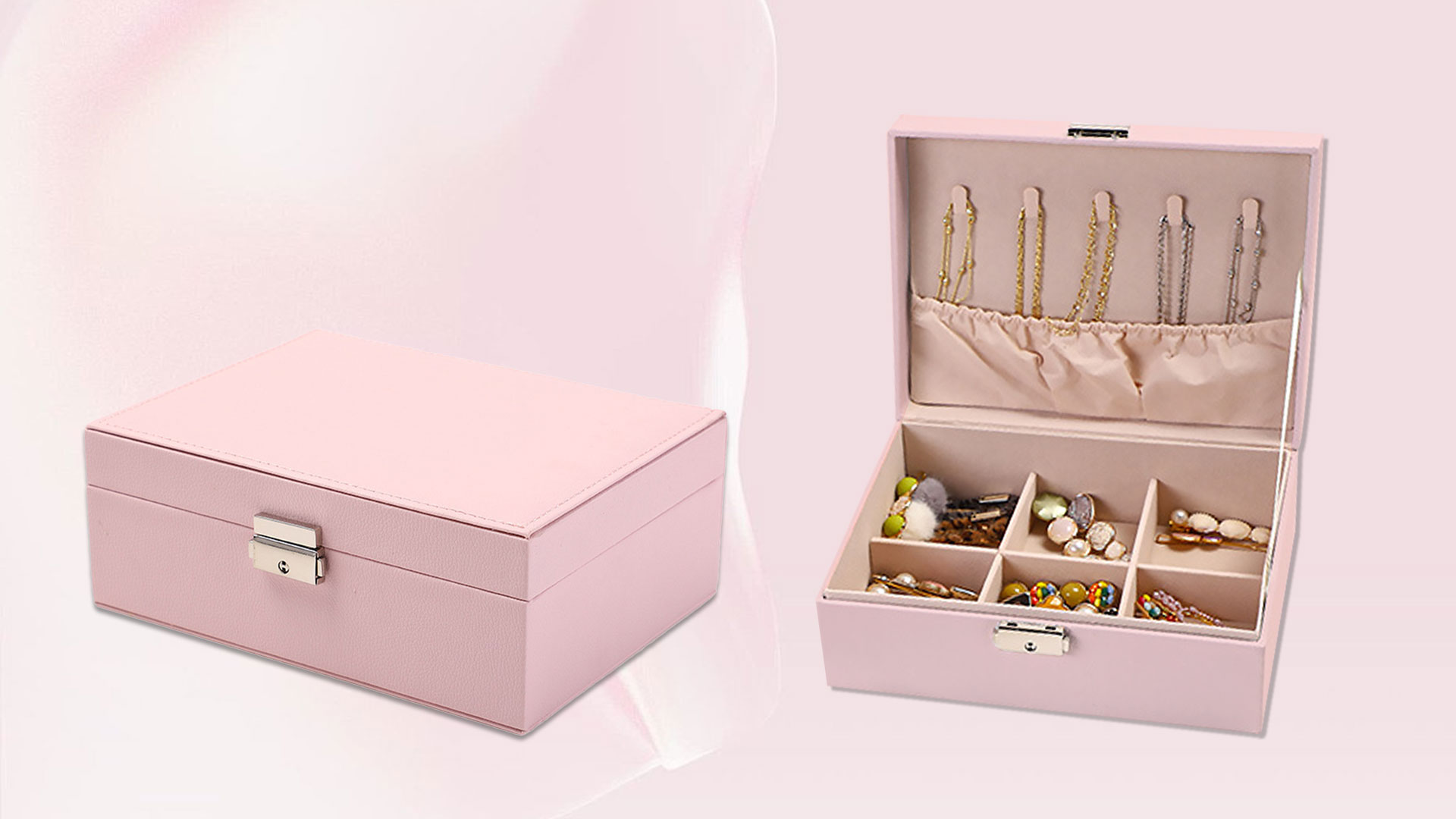 Amazon｜ZMZZZX ジュエリーボックス 2層 大容量 アクセサリー