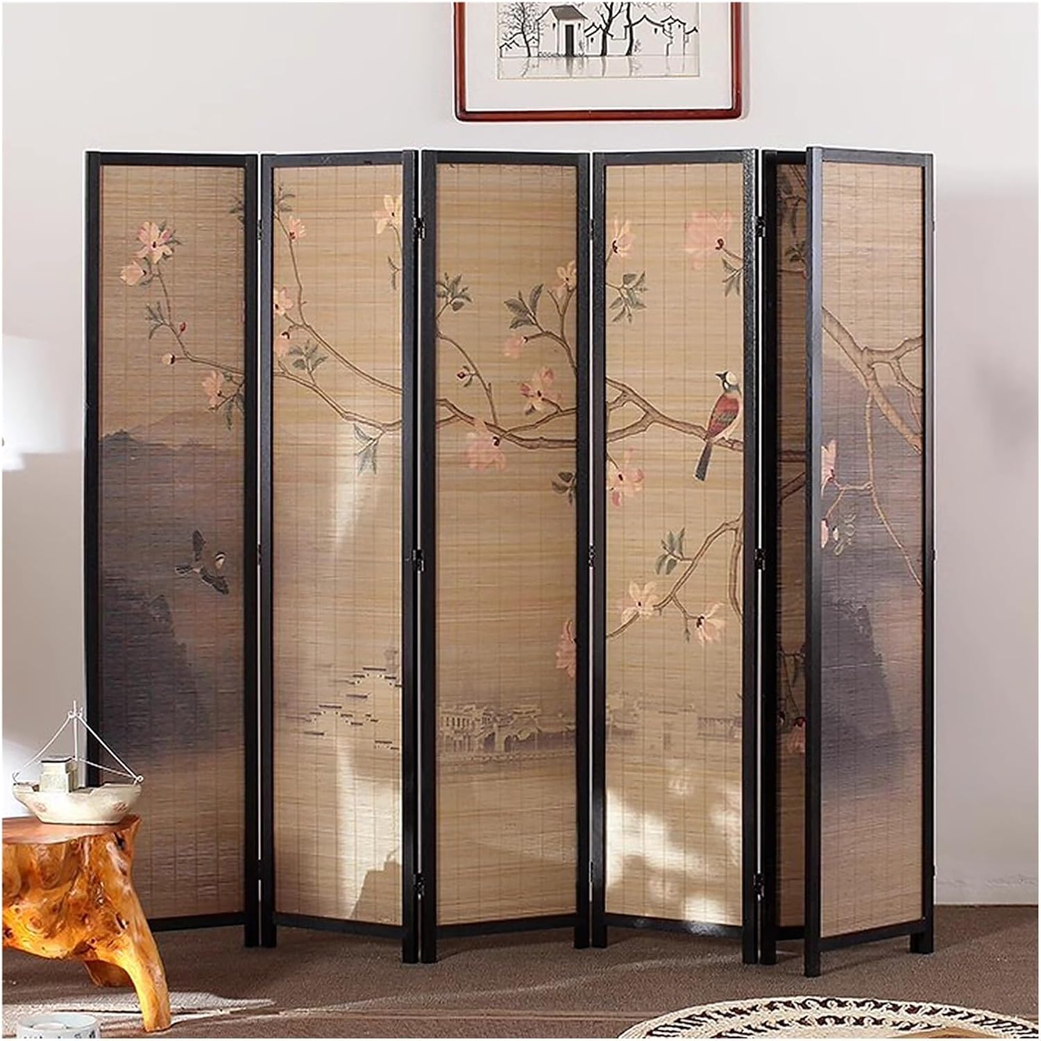 Japanese Screen Room Divider 6 Panels, Home/Office/Changing Room Freestanding