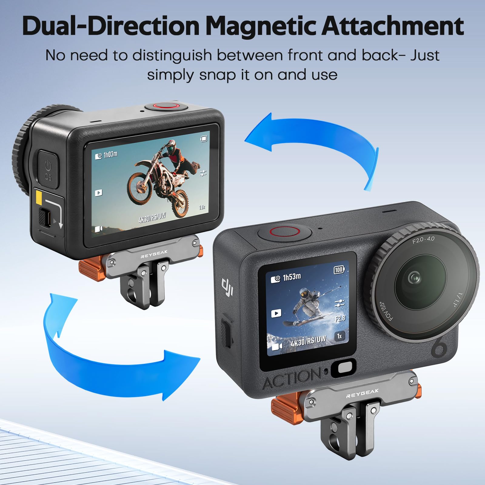 REYGEAK Support magnétique à dégagement rapide rotatif à 360° en