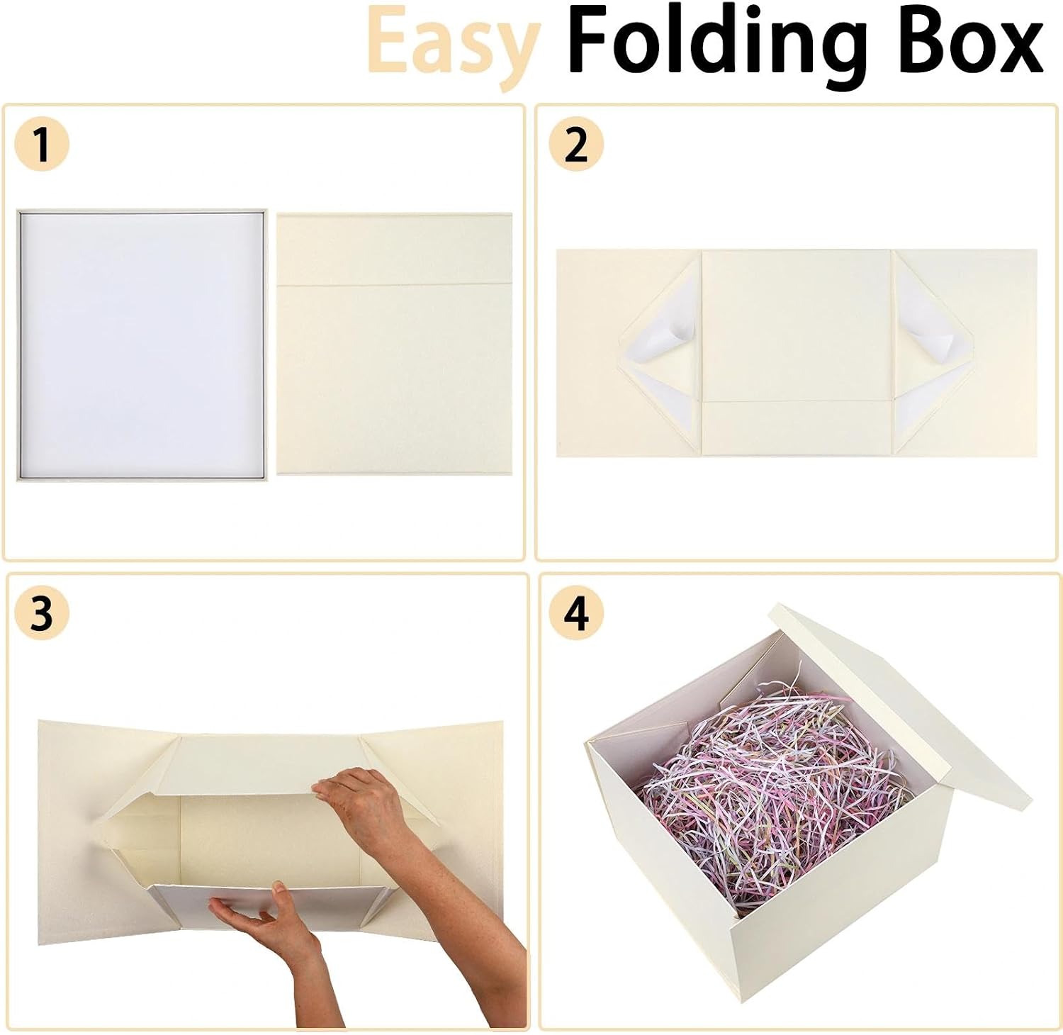 iloMAOZX Extra Large Gift Box with Lid White 16.5x13x5.5 Inch for Presents image 4
