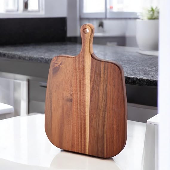 Deconox Acacia Cutting Board Antibacterial Washable Chopping Board Rectangular | Washable Acacia Cutting Board Ideal for Your Hygienic and Durable Chopping Works (30 * 19.8*1.8cm)