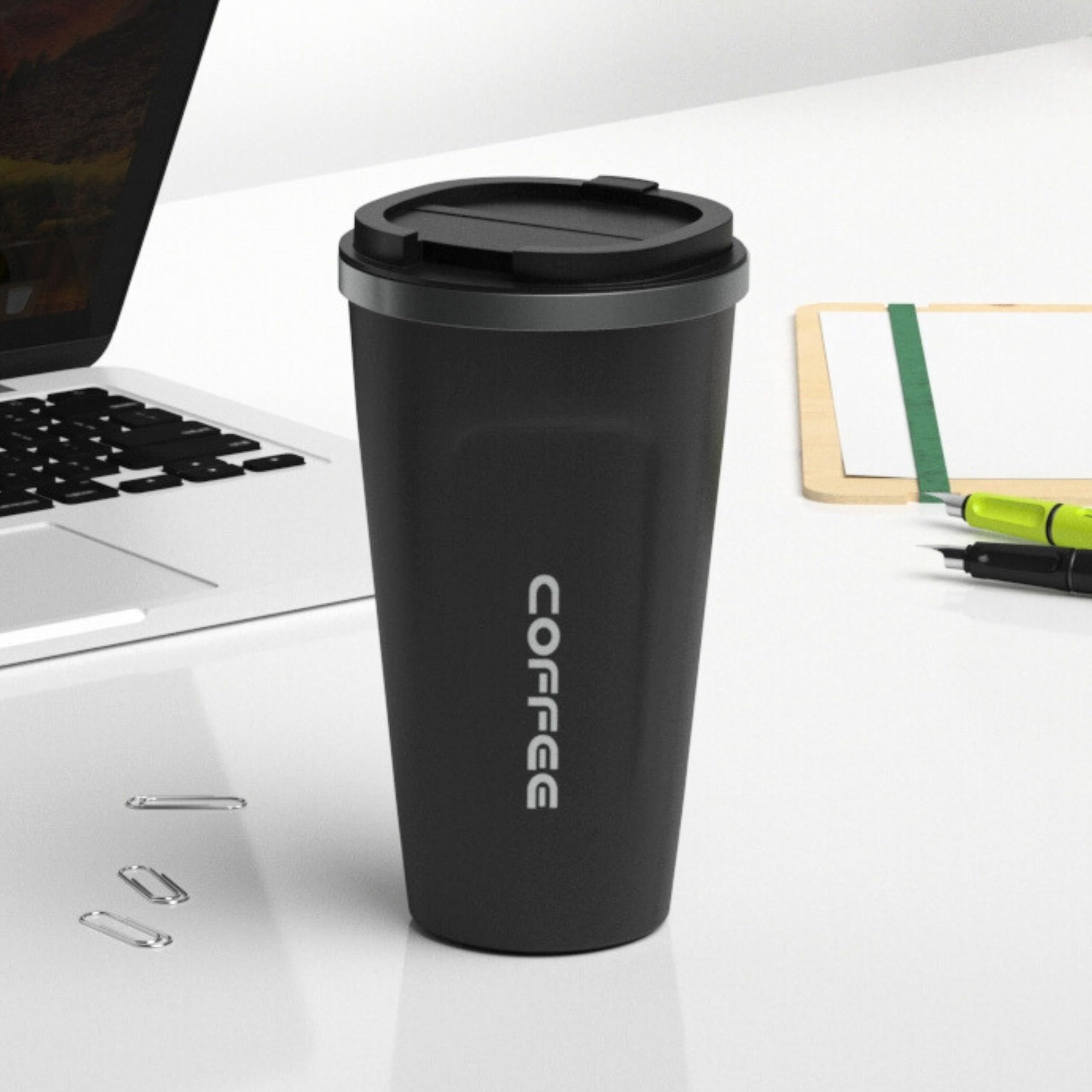 Castleite BrewGlide Travel Coffee Mug 6 & 8 Hours Hot & Cold 510ML Vacuum Insulated Stainless Steel Double Walled Sipper with Spill-Proof Flip Lid Design - Your Fancy Portable Companion (Onyx Black) (B0CQ243ZV3) Amazon Price History, Amazon Price Tracker