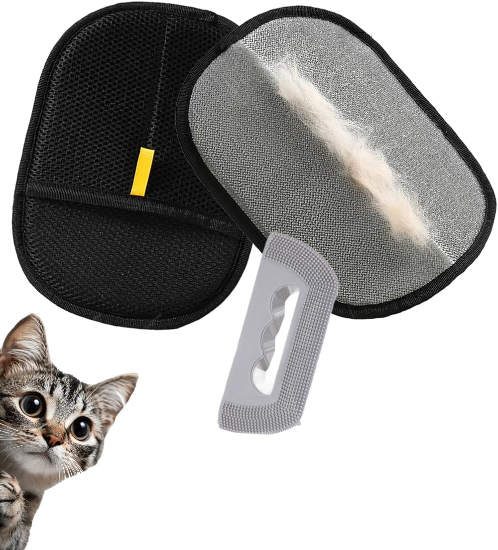 Pet Hair Remover, Electrostatic Pet Hair Removal Glove, Reusable Cat & Dog Hair Remover for Couch, Furniture, Carpet, Curtain, Upgraded Animal Fur Removal Tools, Cat Grooming Gloves-1 PCS