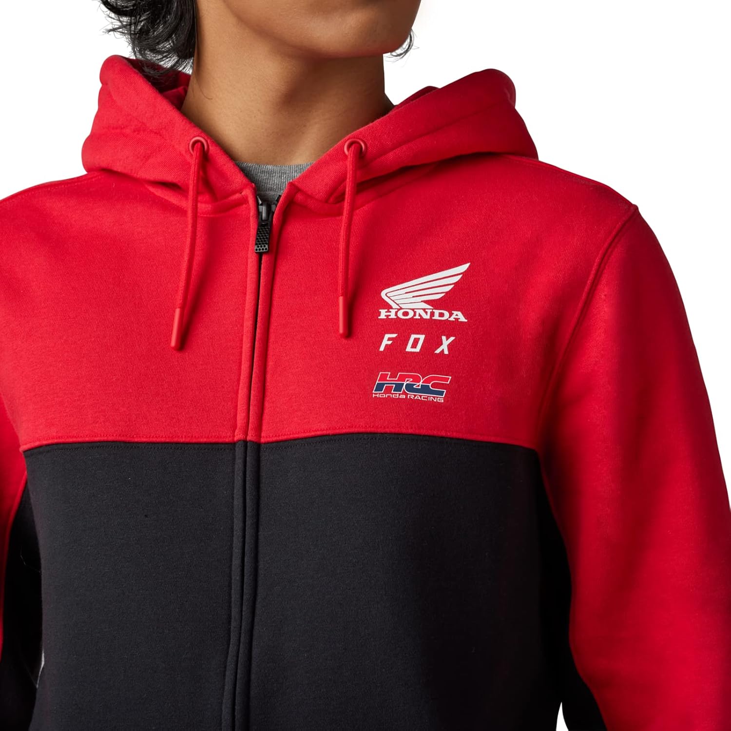 Fox Racing Men's Standard Fox X Honda Zip Fleece Hoodie, Flame RED Fox Racing Men's Standard Fox X Honda Zip Fleece Hoodie, Flame RED