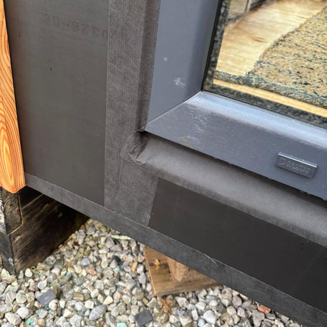 ALMO Bande adhésif pour écran de façade, paquet de 2 - résistant aux UV 60mm x 25m ruban adhésif ouvert à la diffusion pour lé de sous-toiture et lé de façade, film de liner résistant à la déchirure