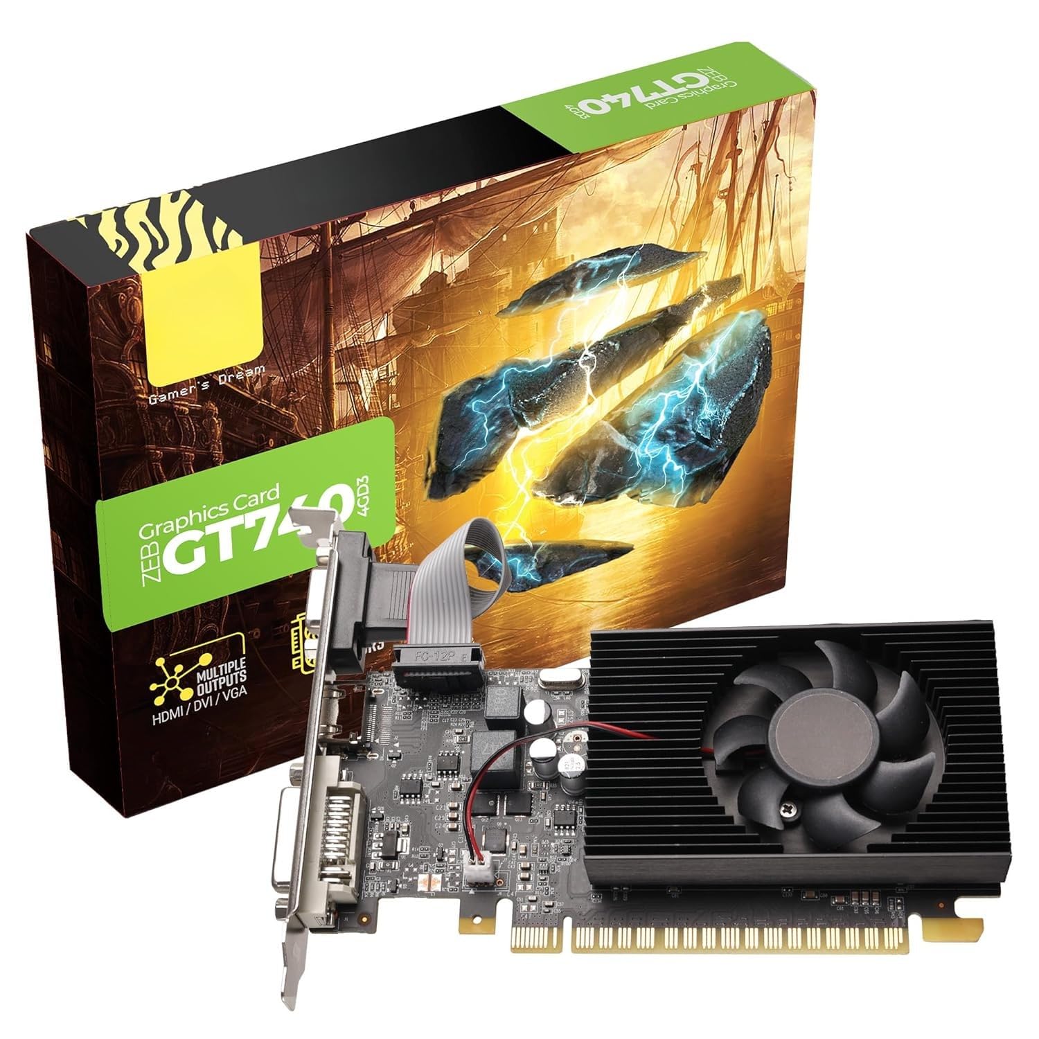 ZEBR0NICS GT740 4GB Graphics Card | Powered by NVIDIA | GDDR3 128-bit | PCIe x16 3.0 | HDMI, DVI, VGA | Up to 2560x1440@60Hz | PhysX Support | Cooling Fan Heatsink-image-34