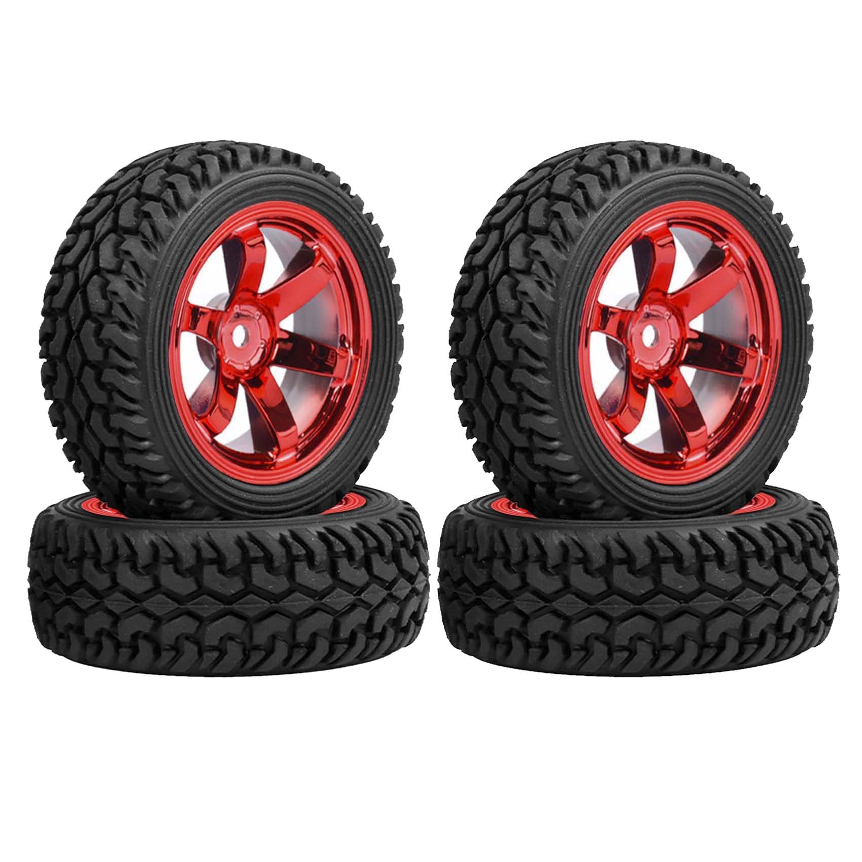 KEEDA 75mm Rubber Tyres and Plastic Wheels for 1/10 RC On Road Car 1/16 RC Rally Car HSP 94123 HPI Kyosho Tamiya — image 1