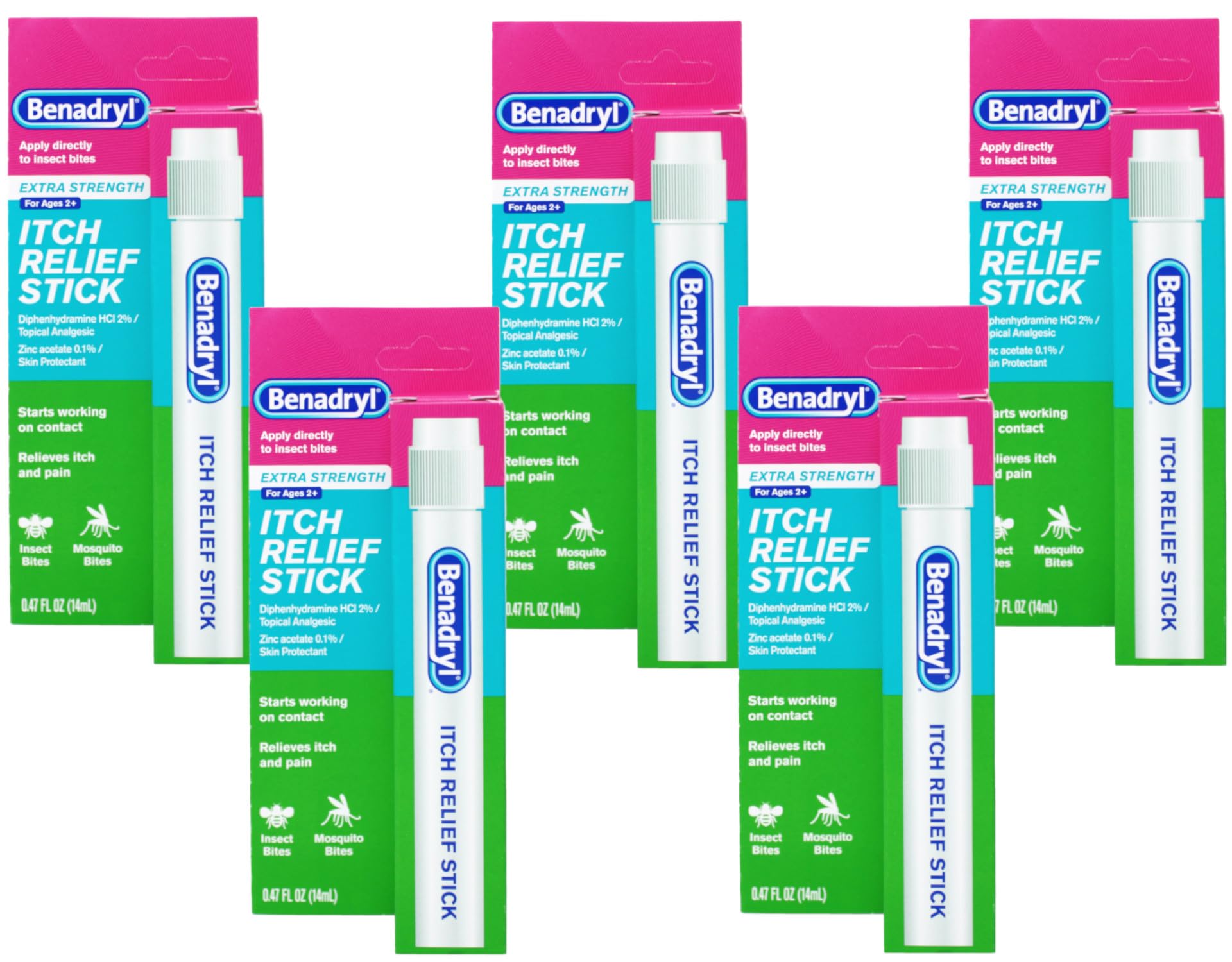 Itch Relief Stick, Extra Strength, 0.47 Ounce (Pack of 5)