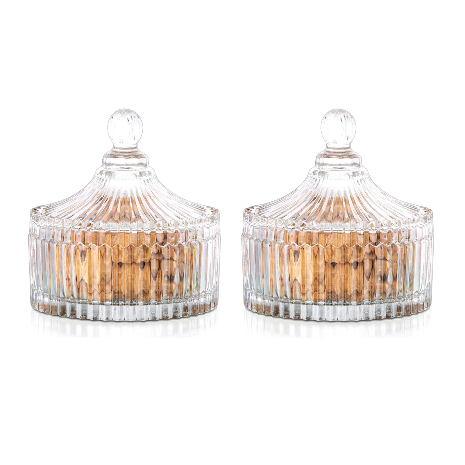 2 Barattoli Vetro Vintage Per Caramelle - Contenitori Cristallo Con Coperchio Per Dolci E Snack