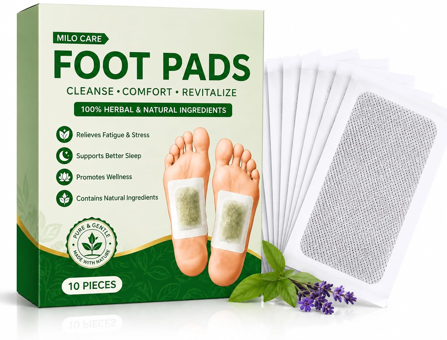 Original Detox Foot Pads, Detox Foot Plasters for Deep Sleep and Stress Relief, Deep Cleansing Pads for Removing Body Toxins, Promotes Blood Circulation (10 Pieces)-image-43