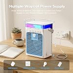 Portable Air Conditioners, Personal Evaporative Air Cooler, 3-Speed Small AC Fan, 8H Auto-off, Mini Air Conditioner, Cooling Fan for Car, Desktop, Camping, Bedroom, Office