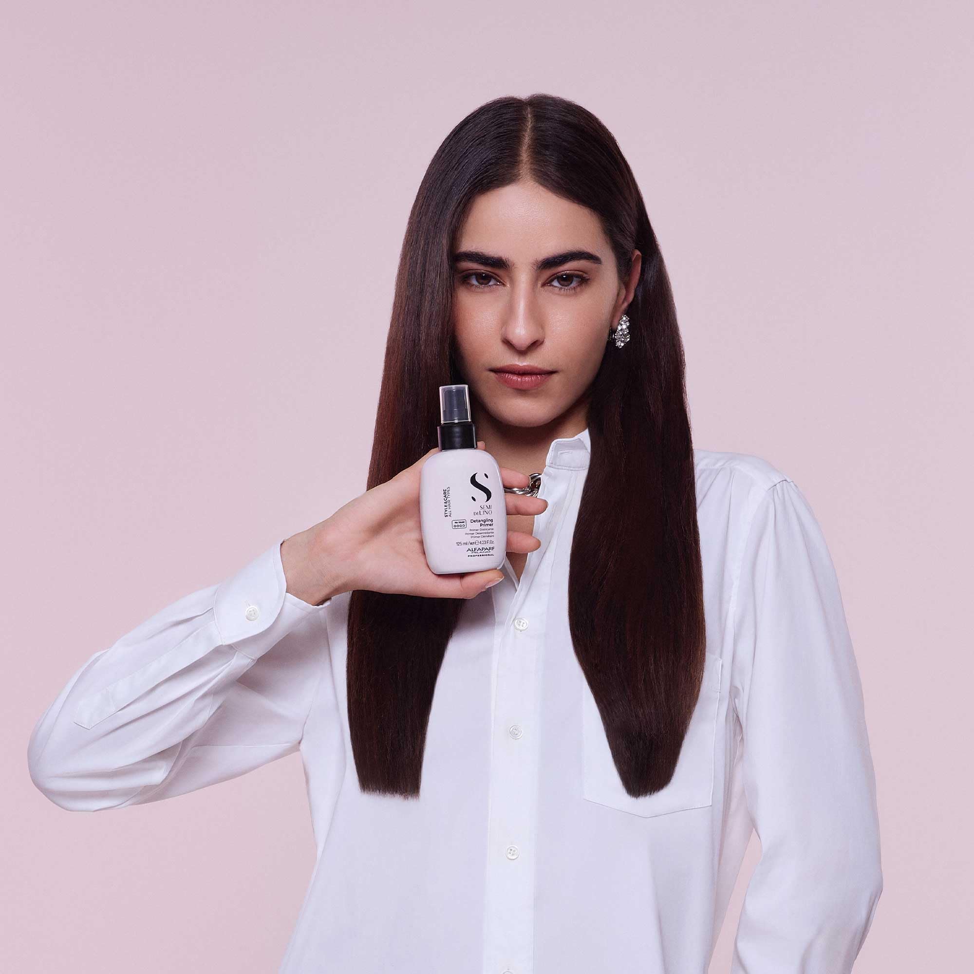 ALFAPARF MILANO Semi di Lino Style & Care Detangling Primer - No Hold - Detangling Primer for All Hair Types - Thermal Protection (4.25 fl oz / 125 ml)