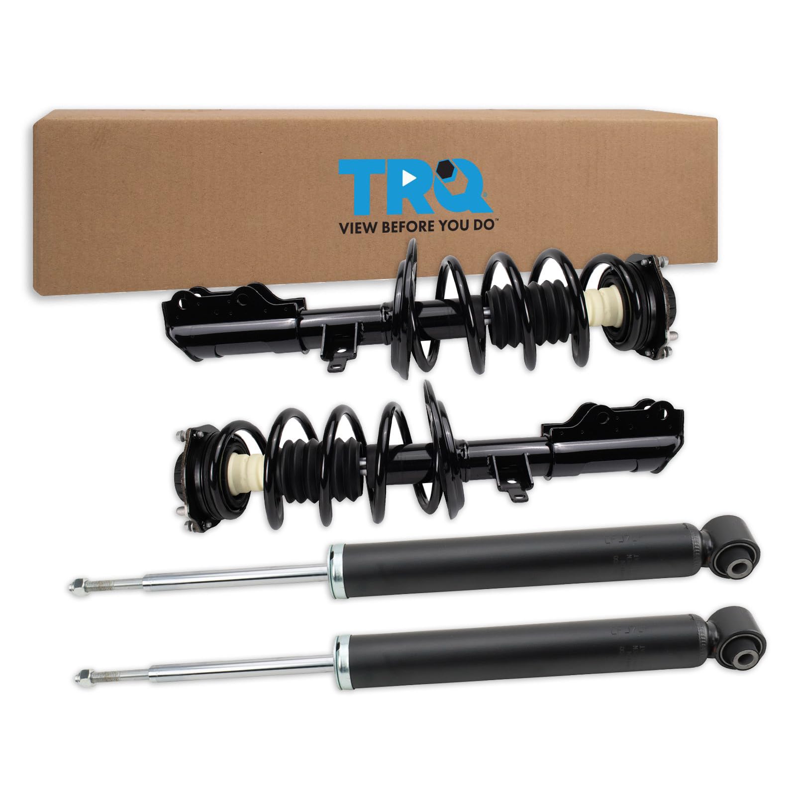 TRQ Front and Rear Complete Strut Assembly &amp; Shock Absorber Kit Complete Strut &amp; Coil Spring Assembly Compatible with 2017-2019 Cadillac XT5 2017-2018 GMC Acadia