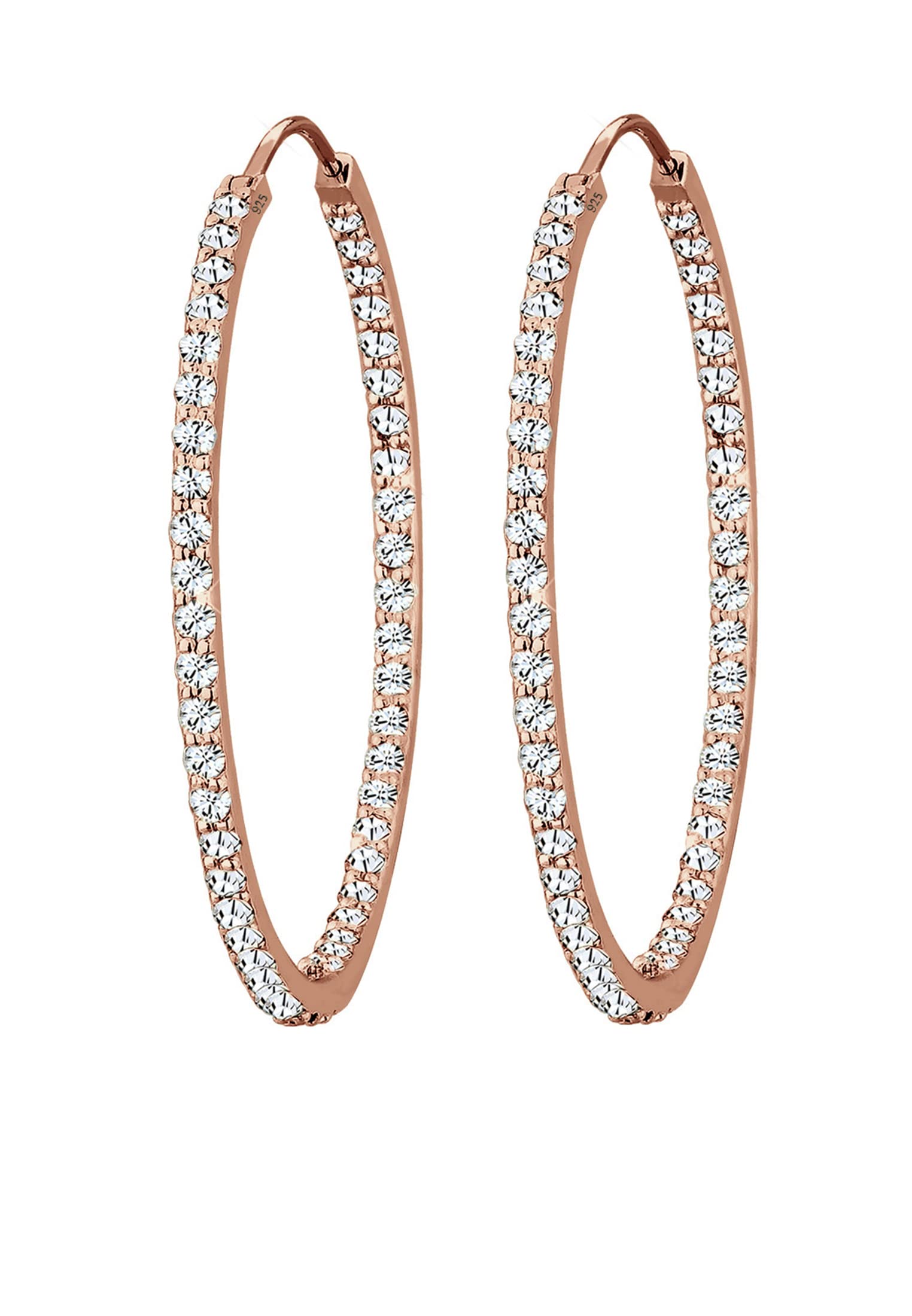 Elli Premium Earrings Creoles Crystals 925 Sterling Silver