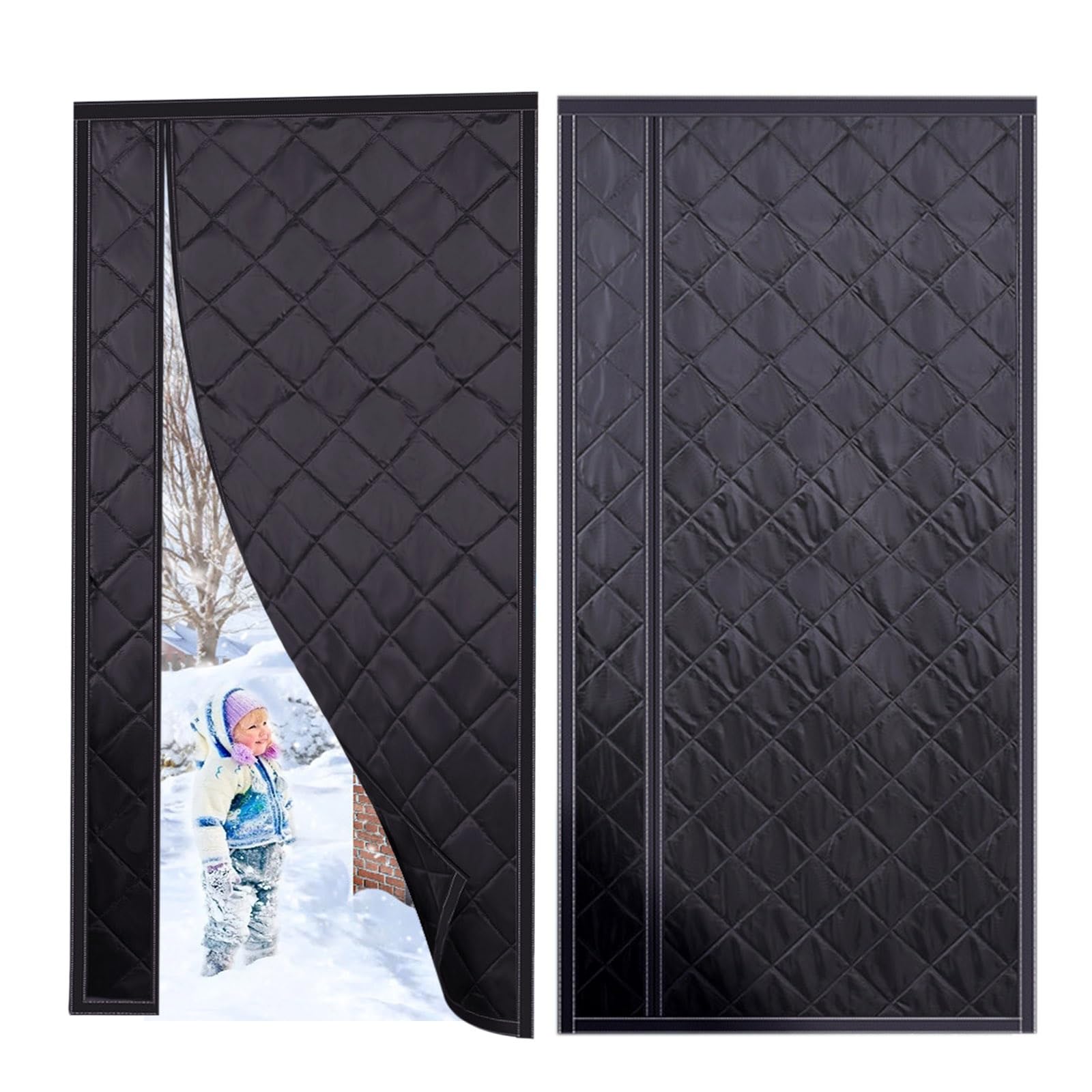 Rideau thermique de porte magnétique pour isoler votre entrée de terrasse pendant tout l'hiver