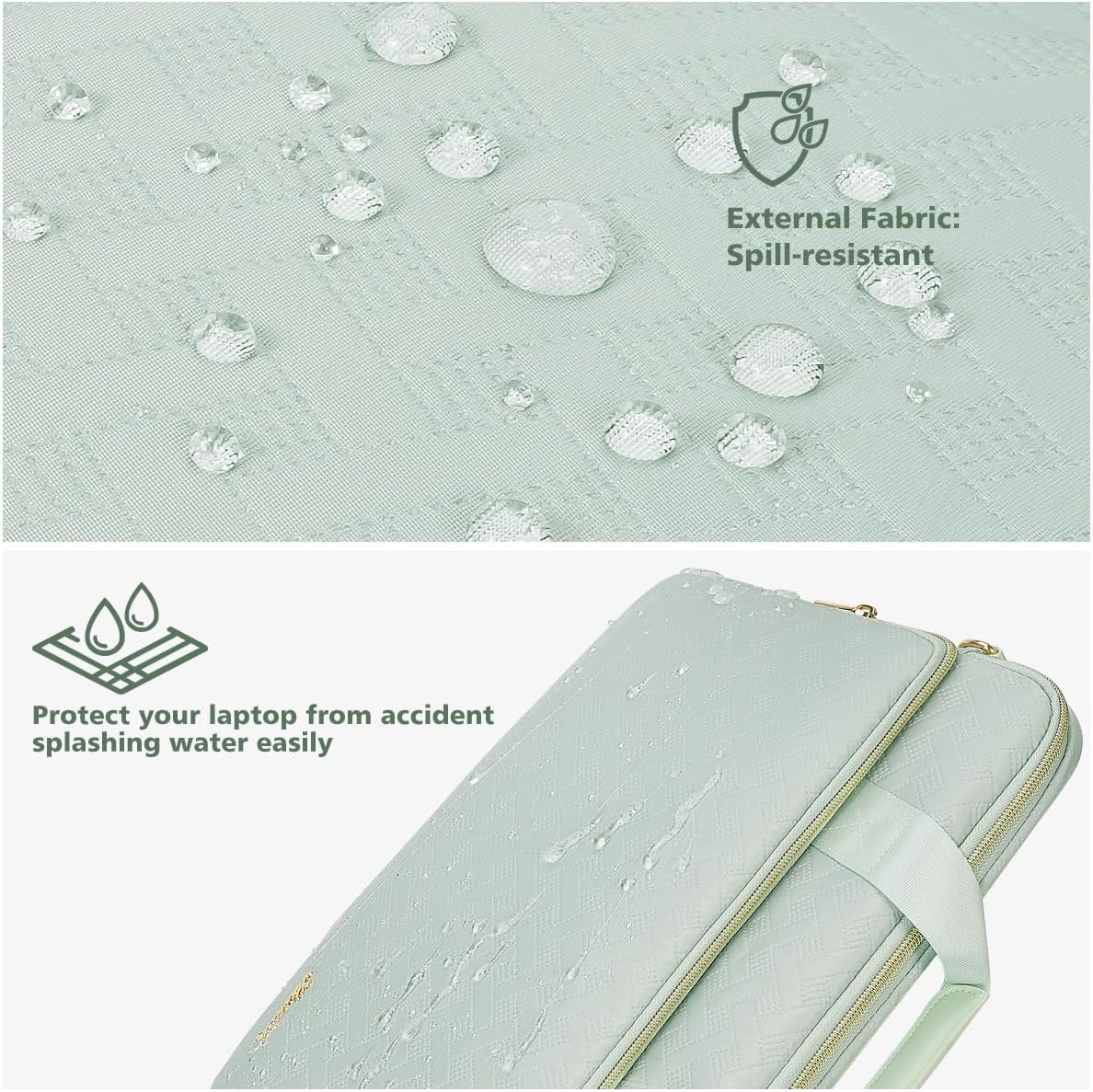 KIZUNA Laptop Sleeve Case 15.6 Inch Computer Shoulder Bag for for MacBook Air 15 M2/MacBook Pro M1 M2 Max/16 Lenovo Legion Slim 5i Gen 8/16" IdeaPad Slim 5/Gaming 3i/HP Envy x360 15/Dell XPS 15,Green - Image 3