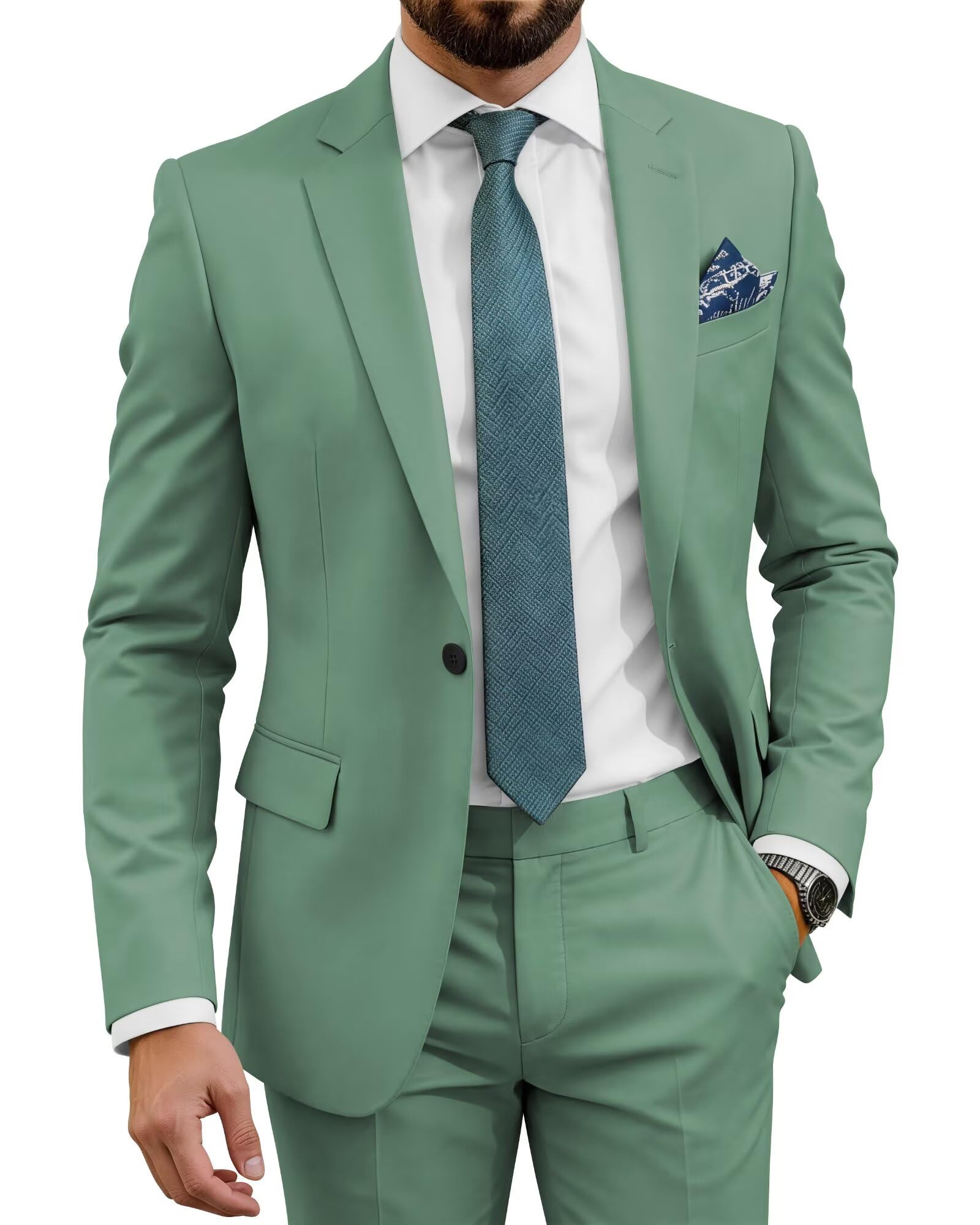 Mens Suits Regular Fit 2 Piece Suit Men Wedding Suits for Men Prom Formal Business