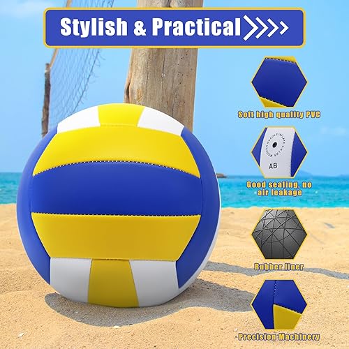 Miniatura 3 de Volleyball, 10 Pack Official Size 5 Inflatable Volleyballs Pool Volleyball Spike Training Equipment Outdoor Sand Volleyballs Soft Indoor