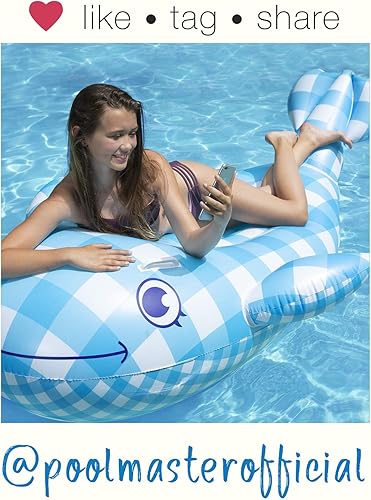Miniatura 10 de Poolmaster Jumbo Whale Rider - Flotador inflable para piscina, color gris, grande