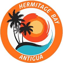 Hermitage Bay, Antigua Tropical Scene Decorative Car Truck Window Sticker Decal Vinyl Die-Cut Badge Emblem Vacation Souvenir Travel Gear Ocean Island Beach