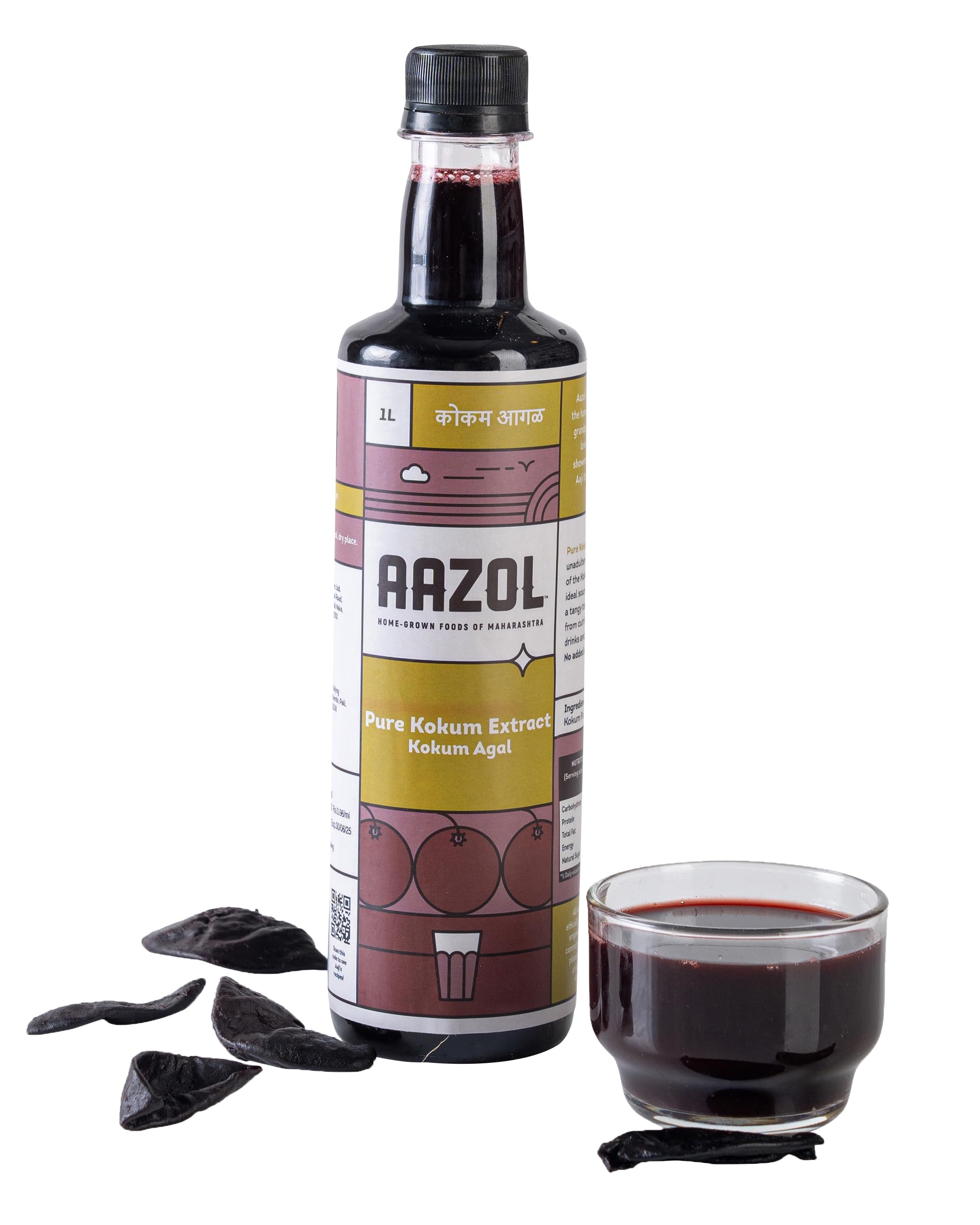 Aazol Pure Kokum Extract: Kokum Agal - 500ml | NO Sugar NO Salt | All-purpose Souring Agent | Pure & Unadulterated | Ideal for Kokum Sherbet & Sol Kadhi