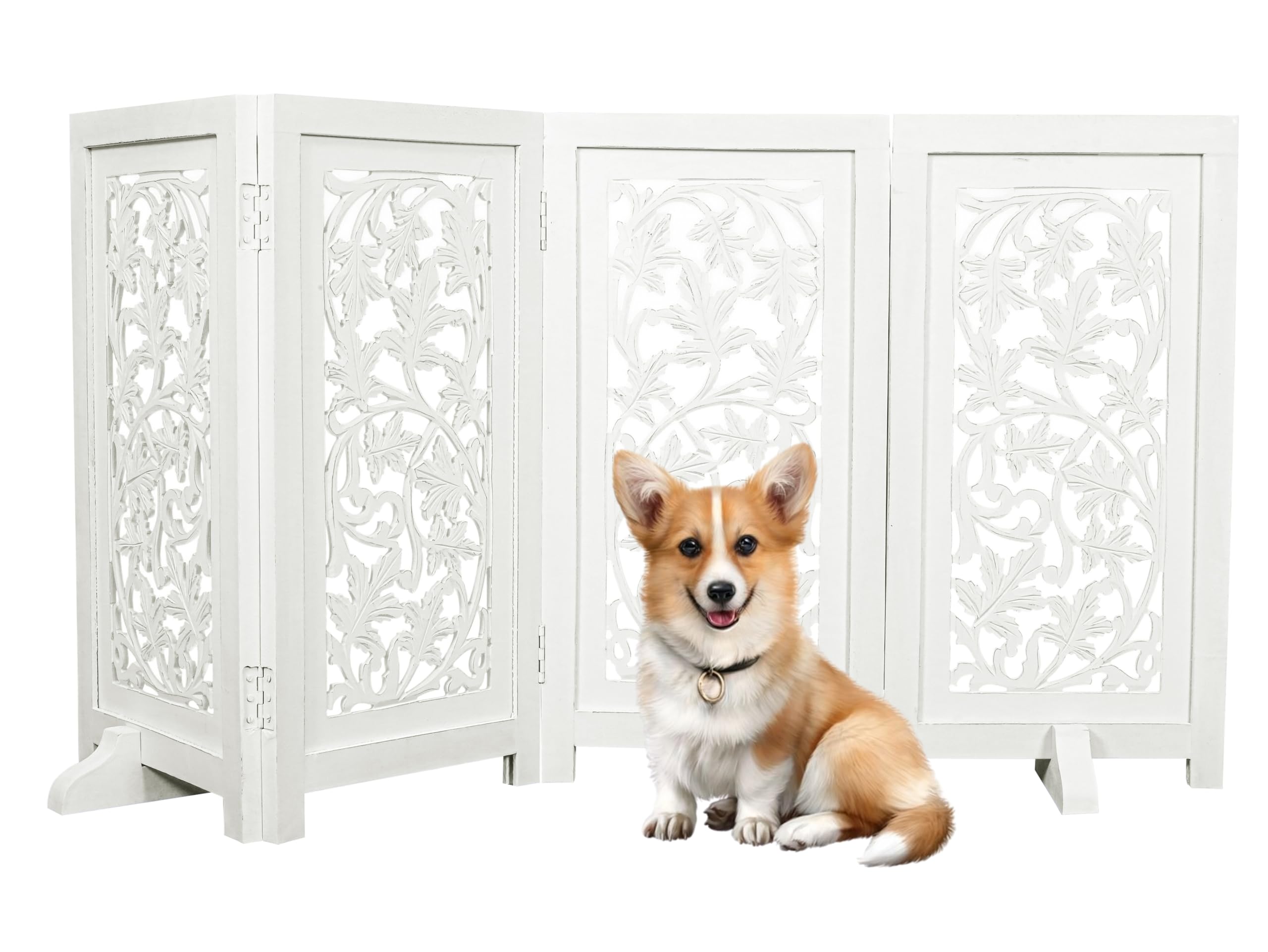 Woodify Decorative Freestanding Dog Gate – 56