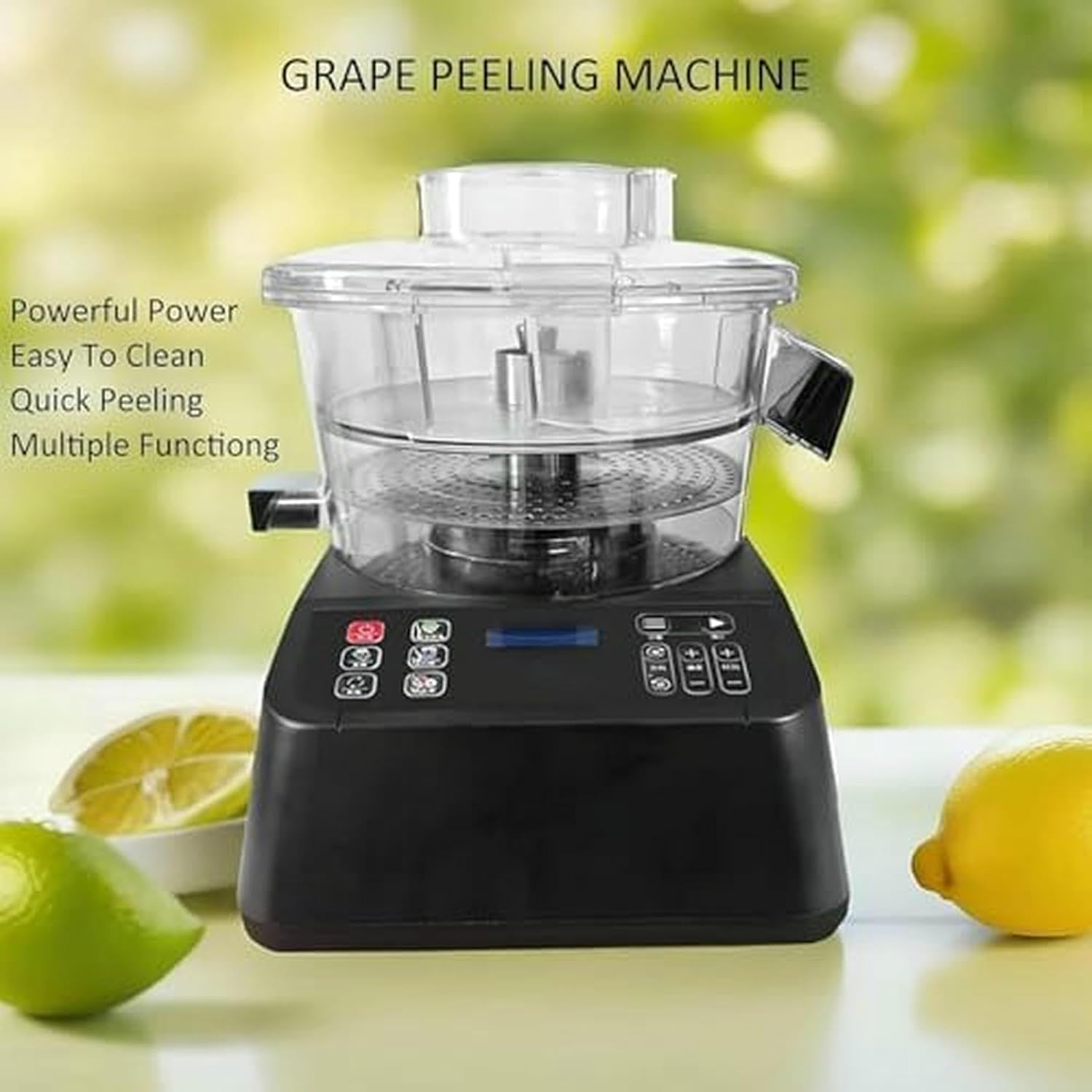 Grape Peeling Machine, Auto Rotating Skin Peeler, Adjustable Speed, Easy to Clean, 2.8 Inch Screen, Gentle on Grapes, Cherries, Tomatoes
