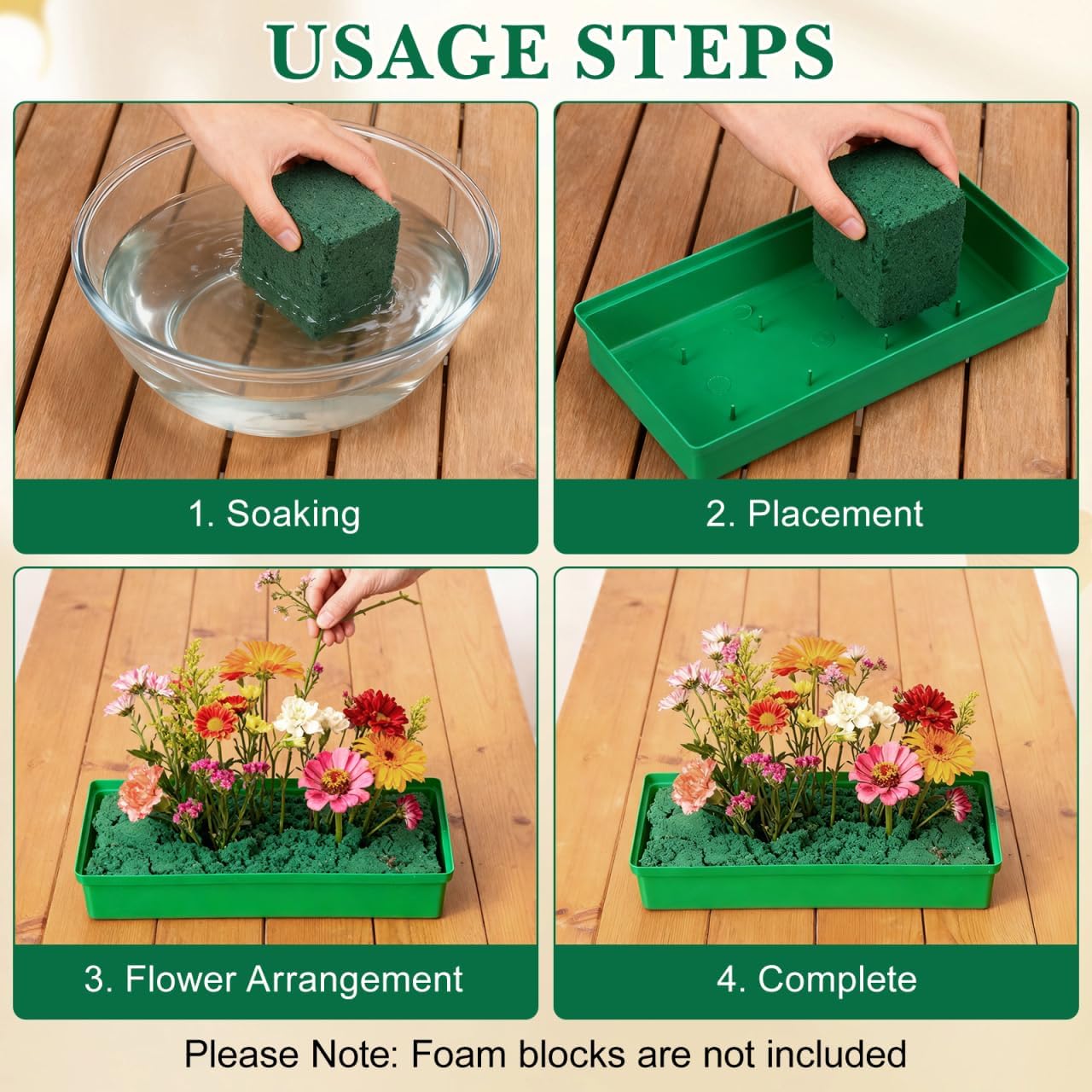 BESPORTBLE 20Pcs Floral Foam Trays for Flower Arrangement Wedding Supplies Reusable Flower Mud Holders Minimalist Plastic Tray for Stylish Event Displays