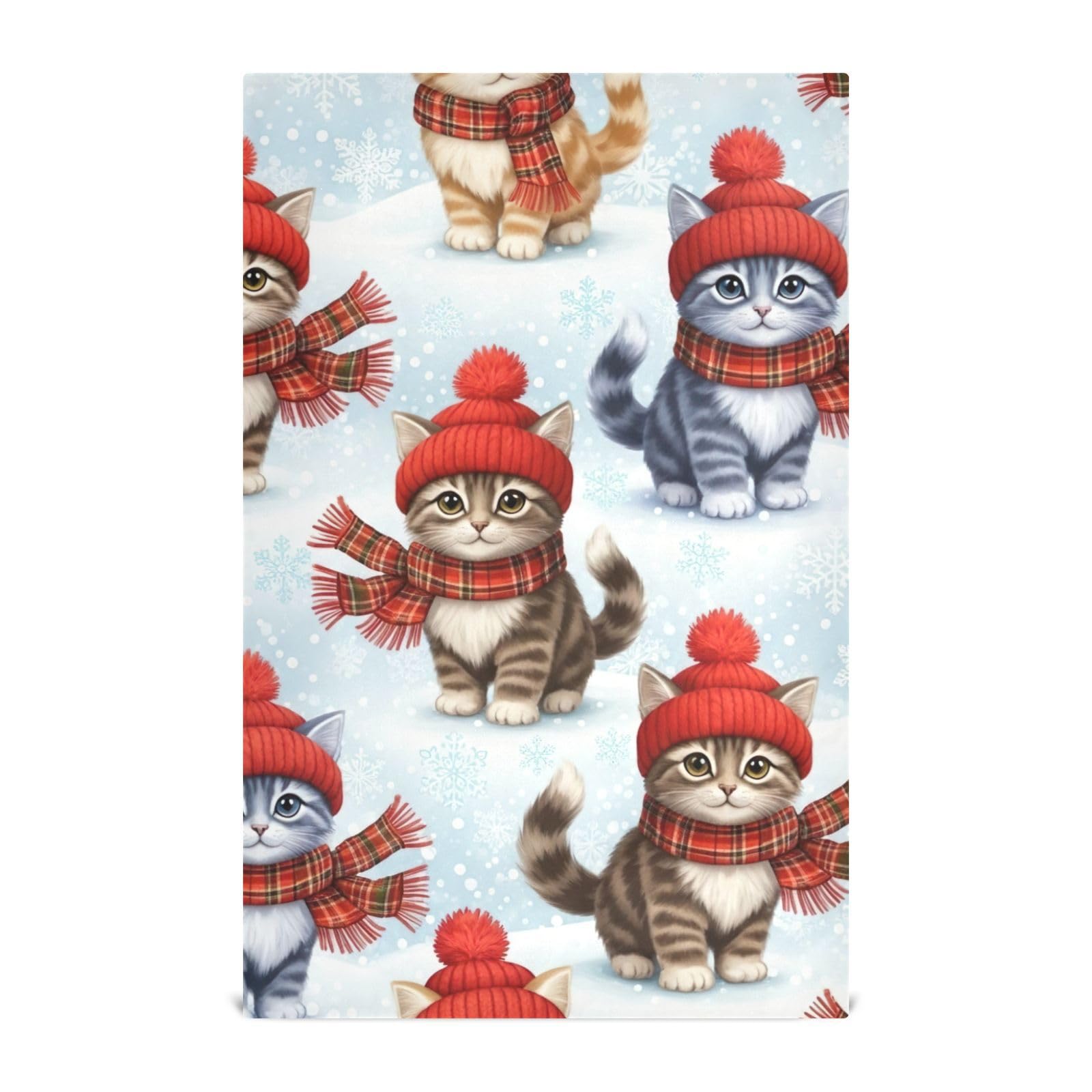 Serviettes de cuisine chats d'hiver GAIREG lot de 6 essuie-mains 71x45,7 cm