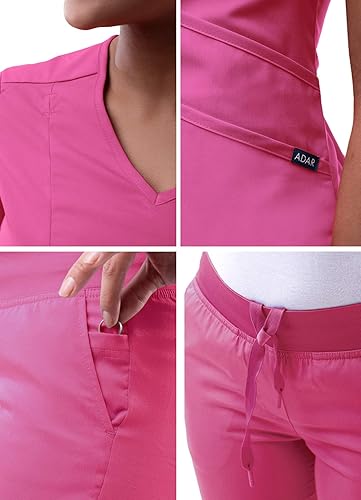 Miniatura 5 de Adar Pro Core - Conjunto médico clásico para mujer, camiseta médica con cuello en V y pantalones de yoga a medida