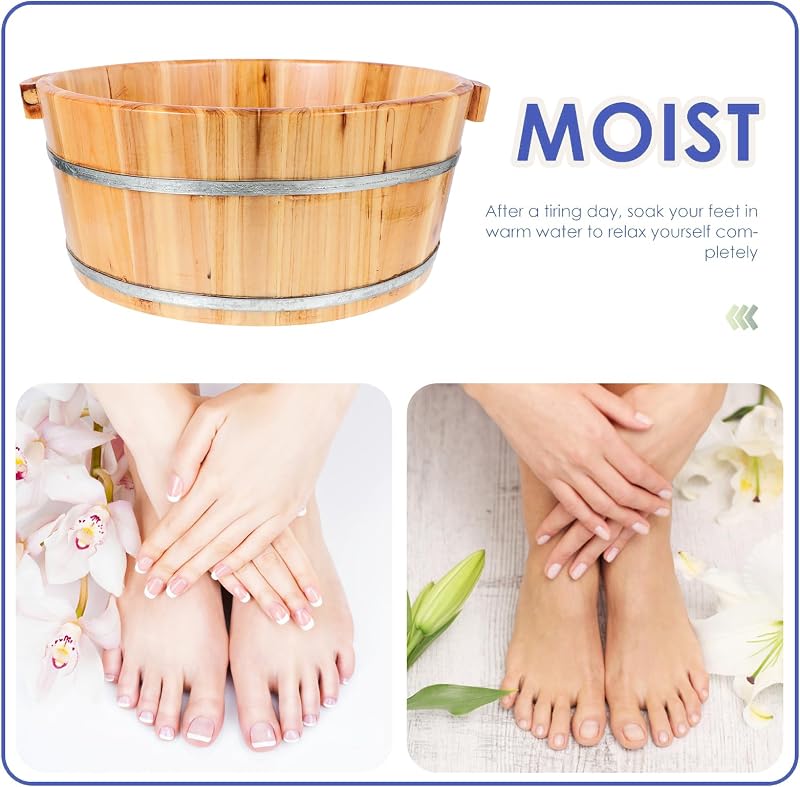 GANAZONO Fa Lábfürdő Vödör Pedikűr Masszázs Spa Fürdőhöz