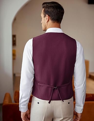 Miniatura 7 de COOFANDY Chaleco de traje de negocios para hombre, chaleco de vestir ajustado, chaleco de boda