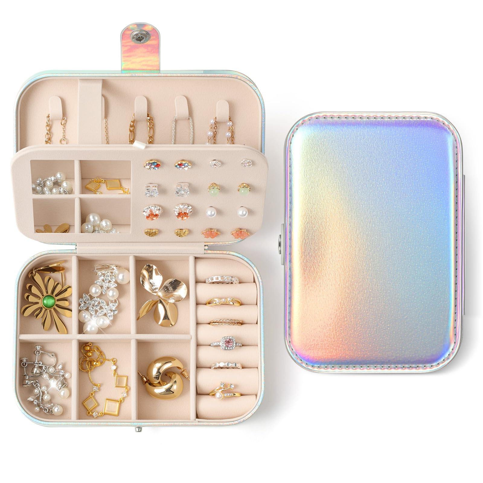 Amazon.com: LAMU Travel Jewelry Box, Portable Jewelry Organizers