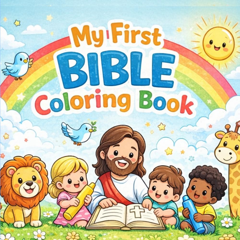 My First Bible Coloring Book: Fun & Easy Christian Coloring Pages for Kids | Bible Stories, Animals, Faith & Joy