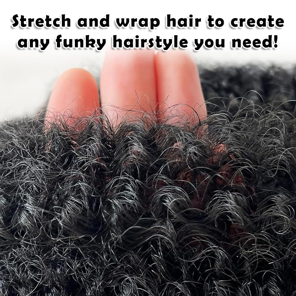 Soft Twist Hair 3 Packs Afro Kinky Curly Hair Extensions 12 Inch Pre Fluffed Kinky Hair with Crochet Hair Extensions for Marley Curly Braiding Hair Extensions for Jumbo Twists Braiding Hair Black - Image 4