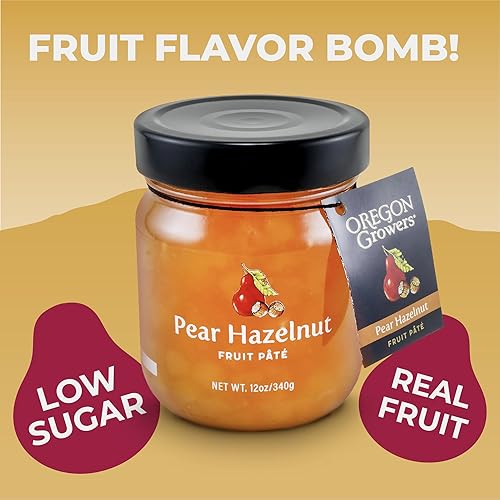 Miniatura 3 de Oregon Growers Paté de fruta de avellana y pera, mermelada de avellana y pera, conservas naturales hechas con azúcar real, jalea de frutas, combina