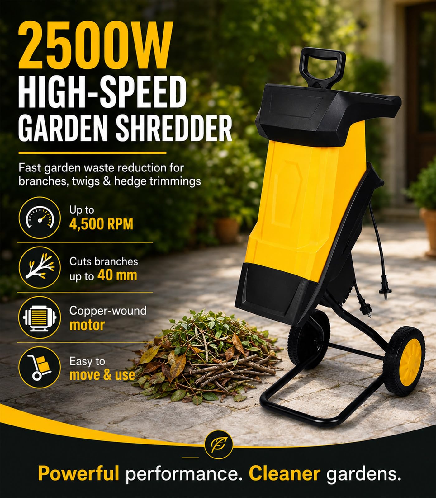Broyeur De Branches Électrique -Jardin Domestique 50m
