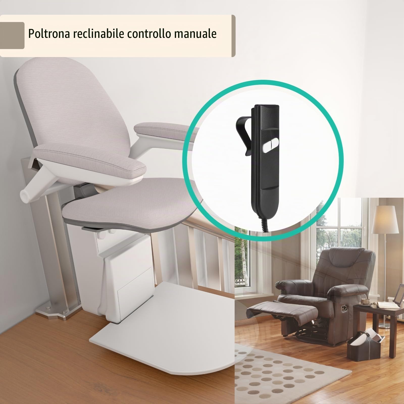 Dewin Poltrona Relax - Telecomandi per Poltrone Elettriche Telecomando Poltrona Relax Usi multipli con 2 pulsanti 5 perni per sedia elevatrice elettrica reclinabile