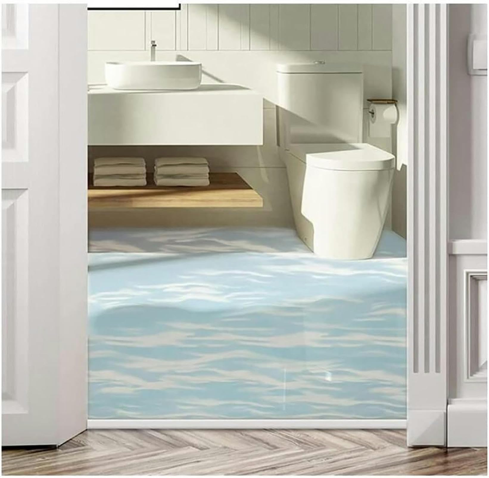 Striscia di tenuta per piatto doccia, striscia di ritenuta dell'acqua pieghevole, striscia di arresto dell'acqua per pavimento in silicone per doccia, mantiene l'acqua all'interno della sogl