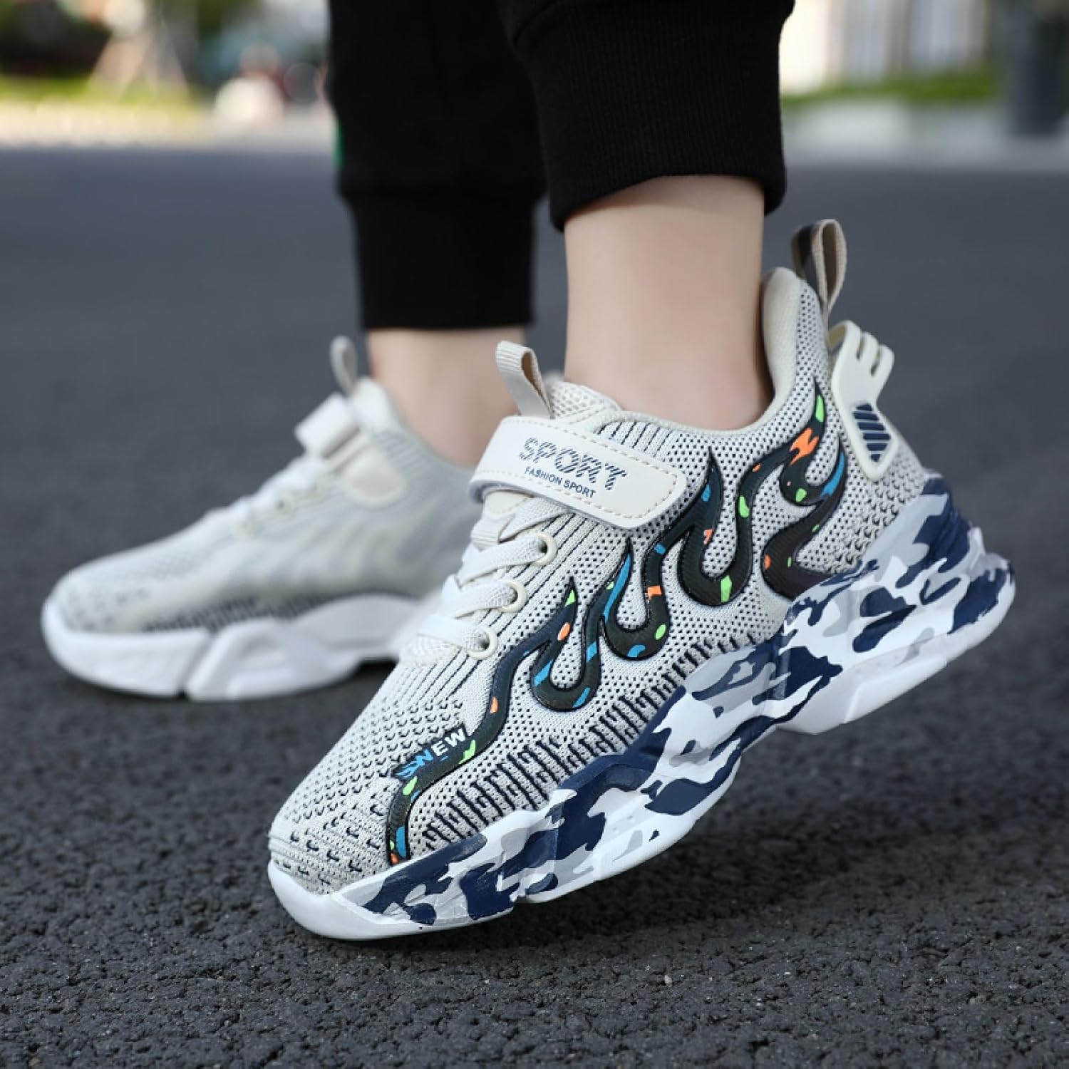 Kids Shoes Lightweight Mesh Slip On Running Walking Athletic Boys Girls Sneakers - Image 2