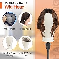 Vista 5 de Neverland Beauty & Health Cabeza de Peluca de 23 Pulgadas, Trípode de Soporte de Peluca con Cabeza, Soporte de Cabeza de Peluca con Cabeza