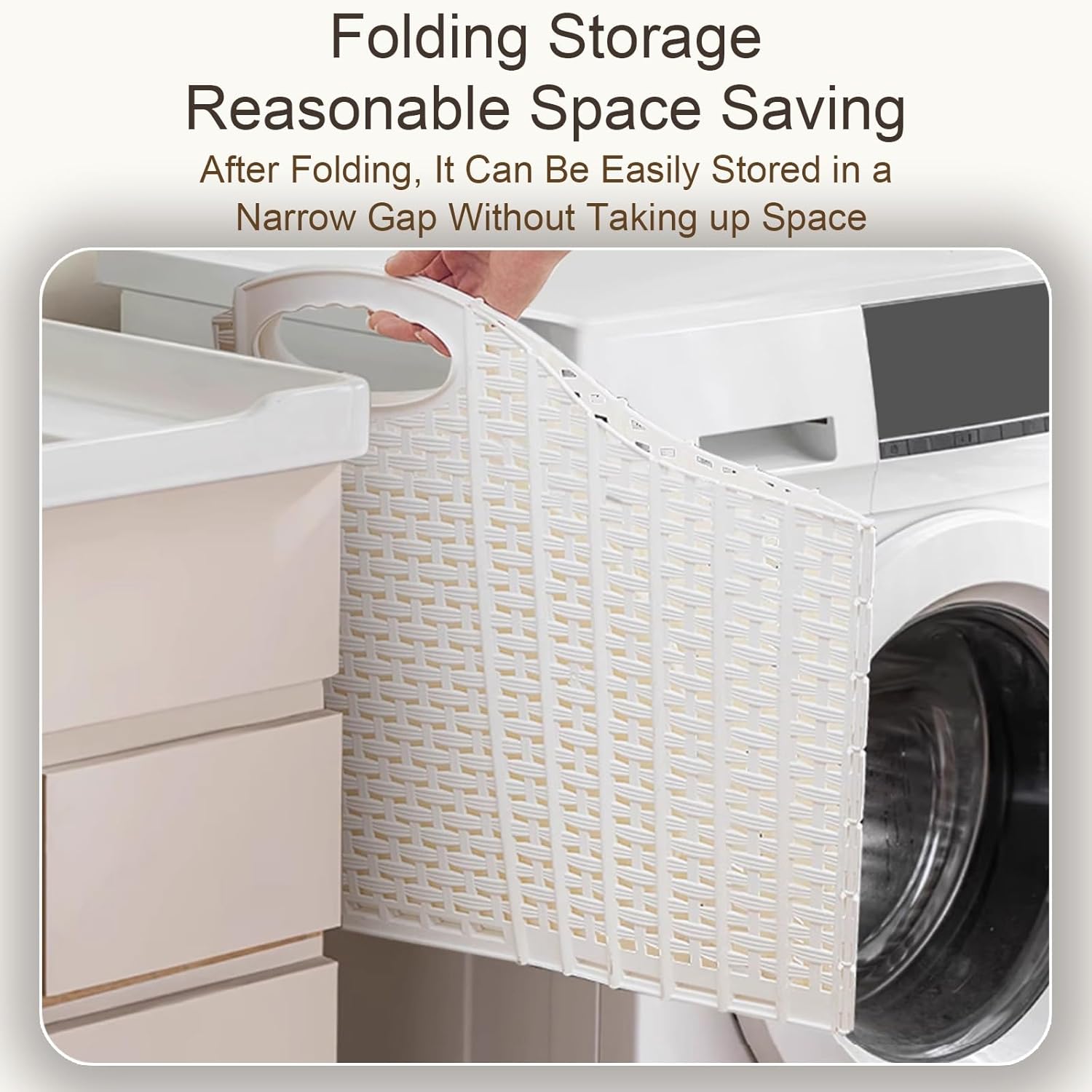 Collapsible Portable Plastic Laundry Basket with Handles, Space-Saving Hamper for Easy Installation, Small Laundry Organizer for Home and Travel