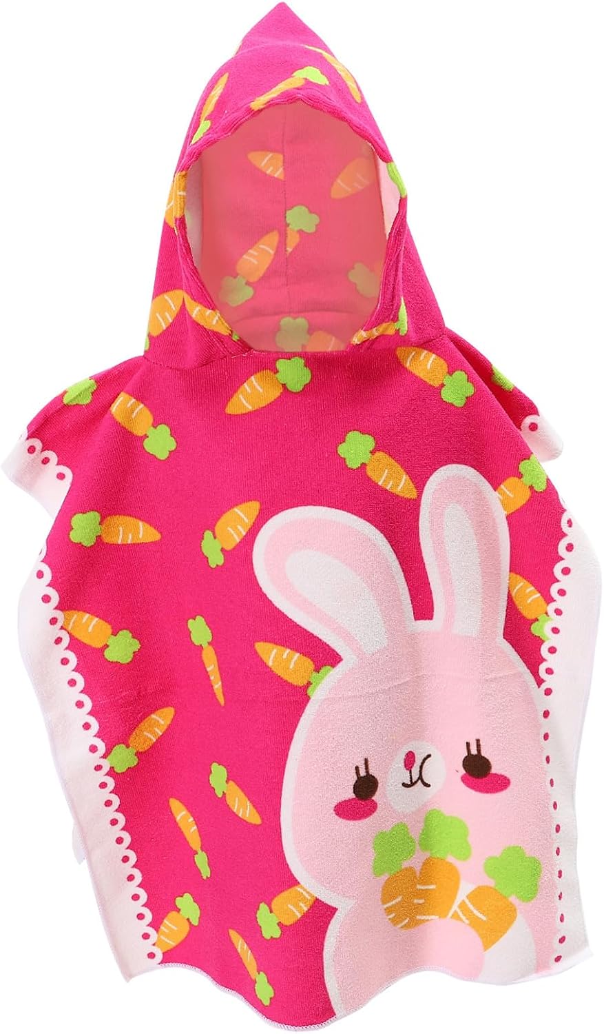 Luxshiny Hooded Bath Towel and Beach Towel Cape for Boys and Soft Absorbent Cotton for Swimming Pool and Bath Time Cartoon Rabbit Design