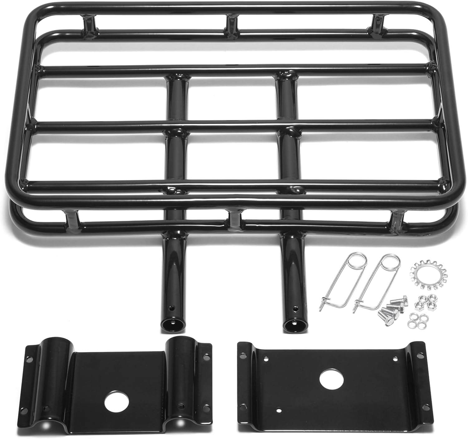 TOFR 16"x10.5"x1.5" Universal Motorcycle Trailer Hitch Luggage Rack Quick Release Design Cargo Rack For Camping, Traveling, GL1500 GL1800 Gold Wing Gloss Black