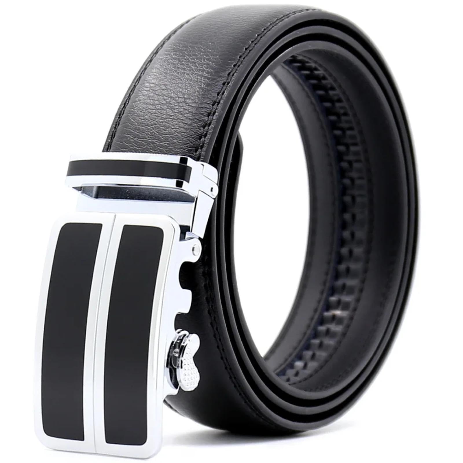Ceinture en cuir véritable pour homme, boucle automatique en métal, de luxe, pour le travail et le quotidien